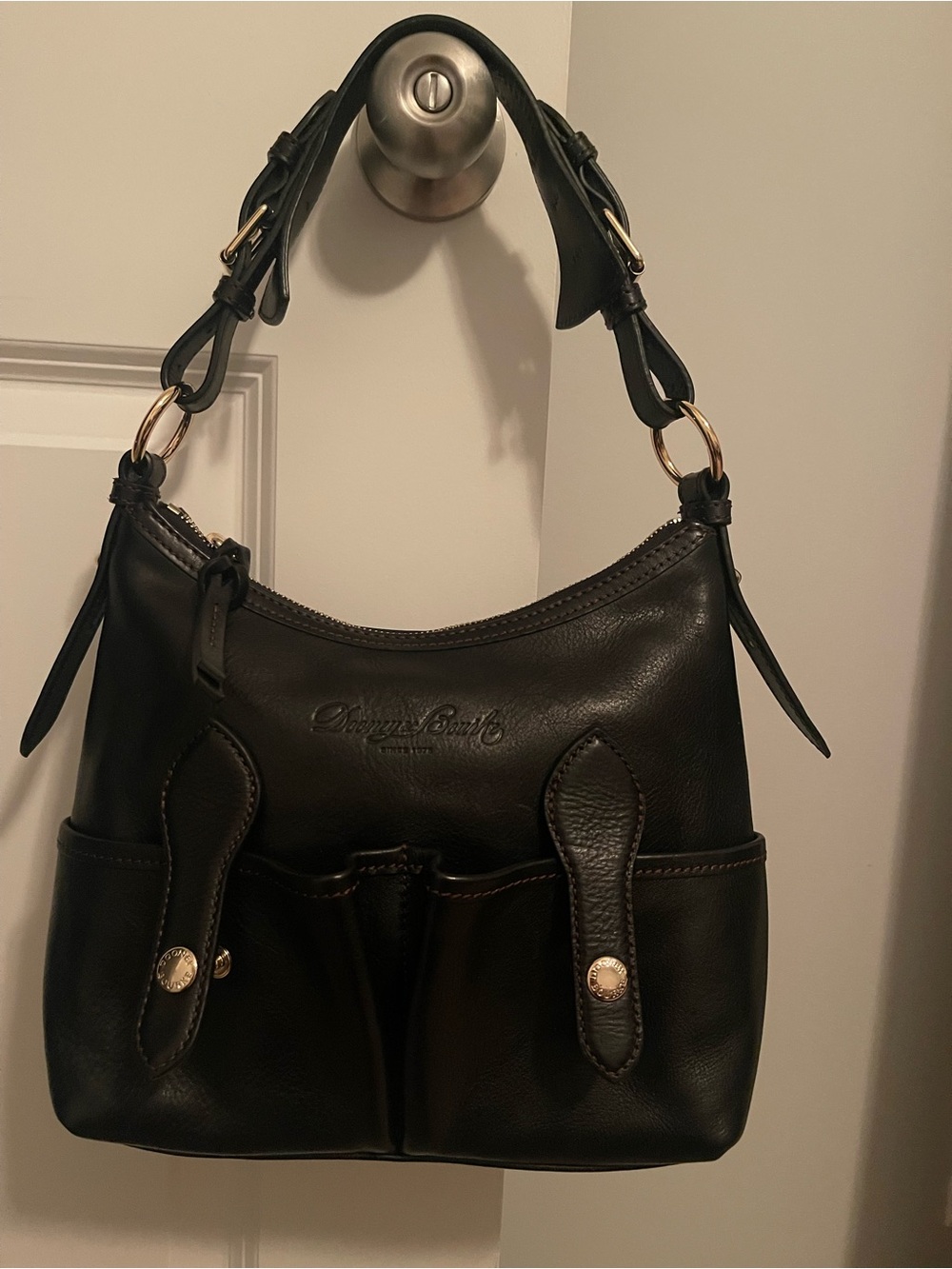 Dooney & Bourke Florentine Small Lucy Hobo Bag Black Leather vintage